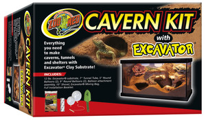Zoo Med Cavern Kit With Excavator Sand, A clay substrate that can be formed to your liking, while still allowing reptiles to dig tunnels and burrows just like they do in nature. Watch your reptiles perform natural digging behaviors; mold and create multi-level terraces and burrows in your reptile’s terrarium Zoo Med Cavern Kit With Excavator Sand, A clay substrate that can be formed to your liking, while still allowing reptiles to dig tunnels and burrows just like they do in nature. Watch your reptiles perform natural digging behaviors; mold and create multi-level terraces and burrows in your reptile’s terrarium