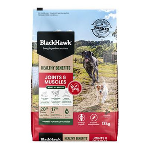 Black Hawk Dog Healthy Benefits Joints & Muscles, Black Hawk Healthy Benefits Joints & Muscles has been developed to support joint and muscle health in adult dogs. Black Hawk Dog Healthy Benefits Joints & Muscles, Black Hawk Healthy Benefits Joints & Muscles has been developed to support joint and muscle health in adult dogs.