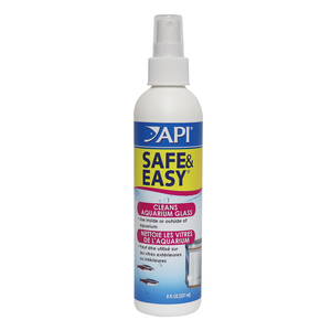 API Safe & Easy Glass Cleaner 237ml, API® SAFE & EASY glass cleaner cuts through white, crusty mineral deposits in your aquarium, leaving a protective coating behind to reduce future maintenance.