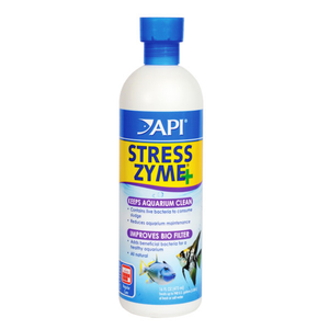 API Stress Zyme, API® STRESS ZYME bacterial cleaner contains over 300 million live bacteria per teaspoonful to consume sludge and reduce aquarium maintenance, keeping your aquarium clean and improving the natural aquarium cycle. API Stress Zyme, API® STRESS ZYME bacterial cleaner contains over 300 million live bacteria per teaspoonful to consume sludge and reduce aquarium maintenance, keeping your aquarium clean and improving the natural aquarium cycle.