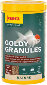 Sera Goldy Gran Nature, Goldfish Granules is the staple food consisting of granules without dyes and preservatives for larger goldfish and other fastidious coldwater fish. Sera Goldy Gran Nature, Goldfish Granules is the staple food consisting of granules without dyes and preservatives for larger goldfish and other fastidious coldwater fish.