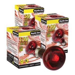 Reptile One Heat Lamp Infrared Medi Lamp, infra red light bulb packaged.