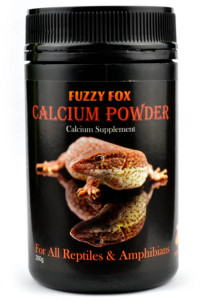 Fuzzy Fox Reptile Calcium Powder, Best used when mixed with fresh vegetables, fruits or live insects. Fuzzy Fox Reptile Calcium Powder, Best used when mixed with fresh vegetables, fruits or live insects.