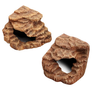 Reptile One Corner Rock Ornament Cave, Designed for reptiles, amphibians, and invertebrates, provide a dark shelter for added comfort and security and the smooth edges prevent harm to the delicate skin of your reptile.