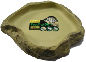 Unpackaged Exo Terra Reptile Feeding Dish – Natural Rock Design