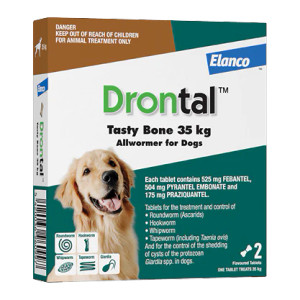 Drontal Dog Tasty Bone Allwormer - 35kg x2 Drontal Dog Tasty Bone Allwormer - 35kg x2