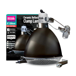 Arcadia Ceramic Reflector Clamp Lamp 200mm GRAPHITE, The Arcadia Reptile Clamp-Lamp range is an easy to use and versatile product designed and built with quality and safety in mind.
