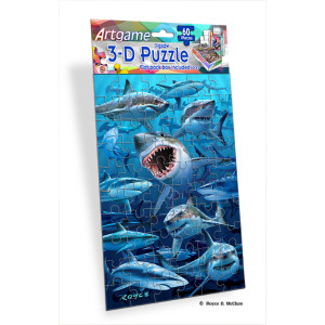 Artgame 3D jigsaw Puzzle - Sharks | 60 Pieces