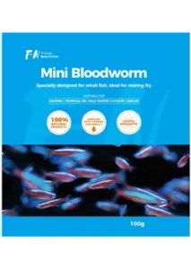 Front of Frozen Nutrition Mini Bloodworm Packet