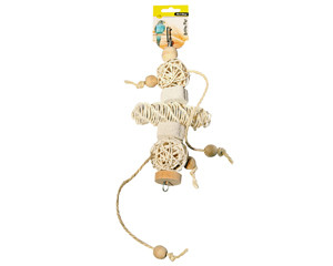 Unpackaged Avi One Parrot Toy - Rattan Balls wooden blocks and beads 34
cm