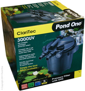 Pond One Claritec 3000 Pressurised Filter with 9w UV Pond One Claritec 3000 Pressurised Filter with 9w UV