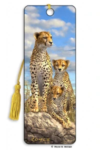 Front of Artgame 3D bookmark - Cheetahs