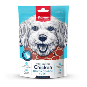 Wanpy Chicken & Codfish Sushi Dog Treat 100g Bag