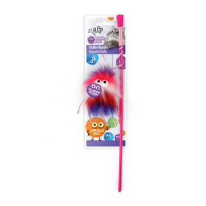 All For Paws Furry Ball Cat Fluffer Wand - Red All For Paws Furry Ball Cat Fluffer Wand - Red