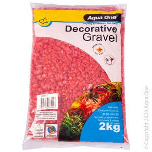 Aqua One Gravel - Scarlet Red 2kg (7mm)
