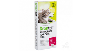 Drontal 2pk Cat All Wormer 6kg Drontal 2pk Cat All Wormer 6kg