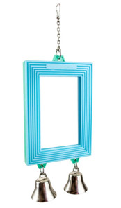 Avian Care Rectangle Mirror With Bell Bird Toy Avian Care Rectangle Mirror With Bell Bird Toy