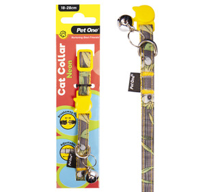 Pet One Cat Collar 18-28cm Neon - Yellow
