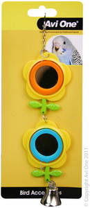 Avi One Bird Toy - Double Buttercup Mirror Avi One Bird Toy - Double Buttercup Mirror