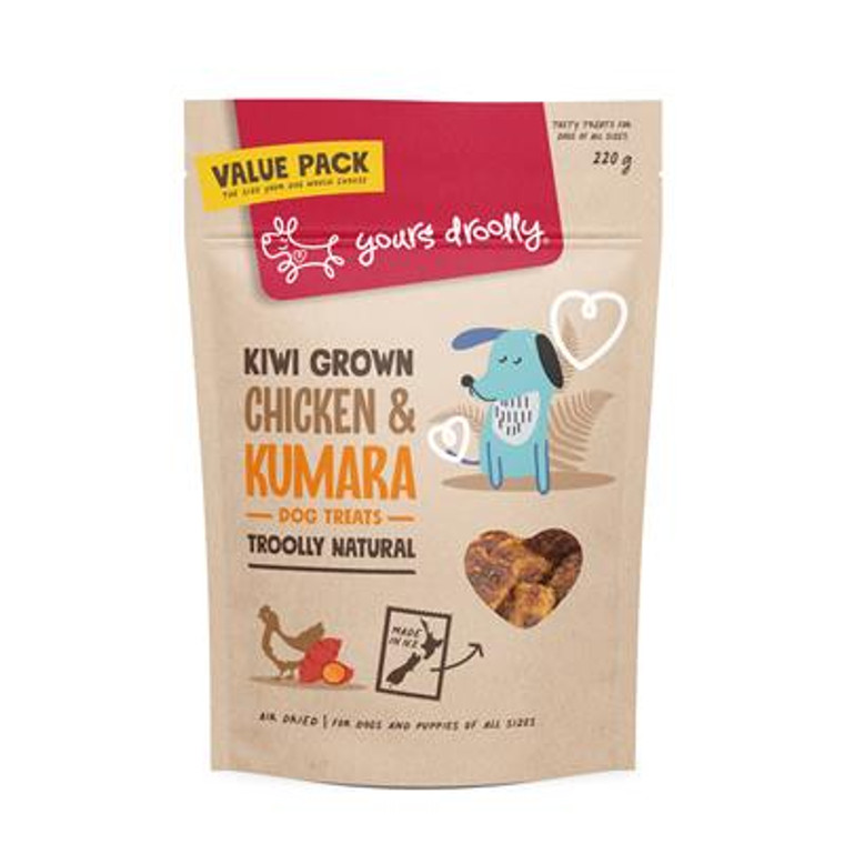 Yours Droolly Kiwi Grown Treats - Chicken & Kumara for dogs