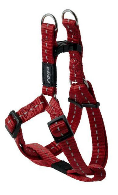 Rogz Dog Step-In-Harness - Red, The Rogz Step-In Harness is made from a soft webbing with various adjustable areas. This allows you to ensure a comfortable and easy fit for your dog. It’s a simple step in and buckle up.