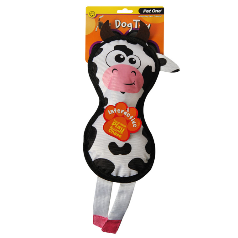 Pet One Dog Toy Cow with Squeaker, Interactive toys can offer a fun distraction and help ease boredom or restlessness
Provides mental and physical stimulation.