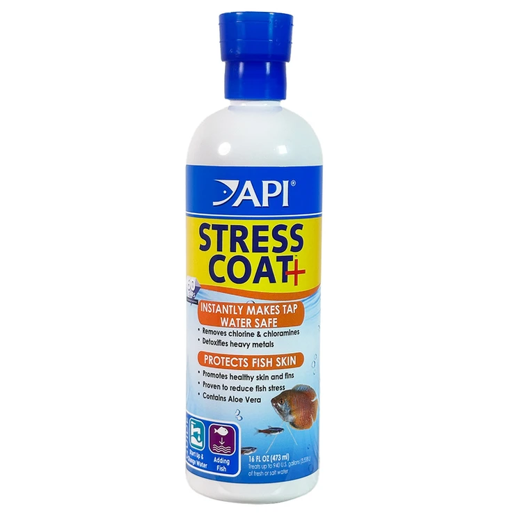 Front of API Stress Coat - Aquarium Water Conditioner Bottle