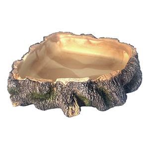 Unpackaged Aquaworld Resin Wood Reptile Bowl Style 2