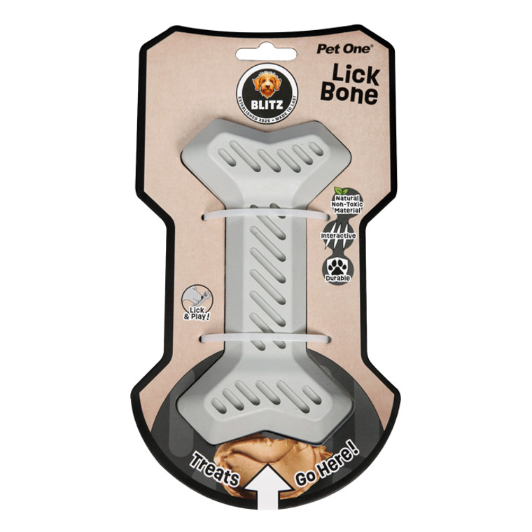 Pet One Blitz Rubber Lick Bone, Easy to clean by hand or in the dishwasher, with no hidden spots for residue to build up.