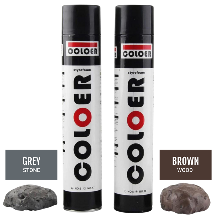 Coloer Hardscape Expanding Foam - Expanding Foam! Available Grey and earthy Brown,  for designing the interior of your terrarium