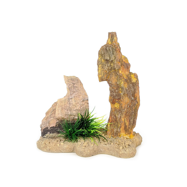 Aqua Care Ornament Twin Rock With Plant