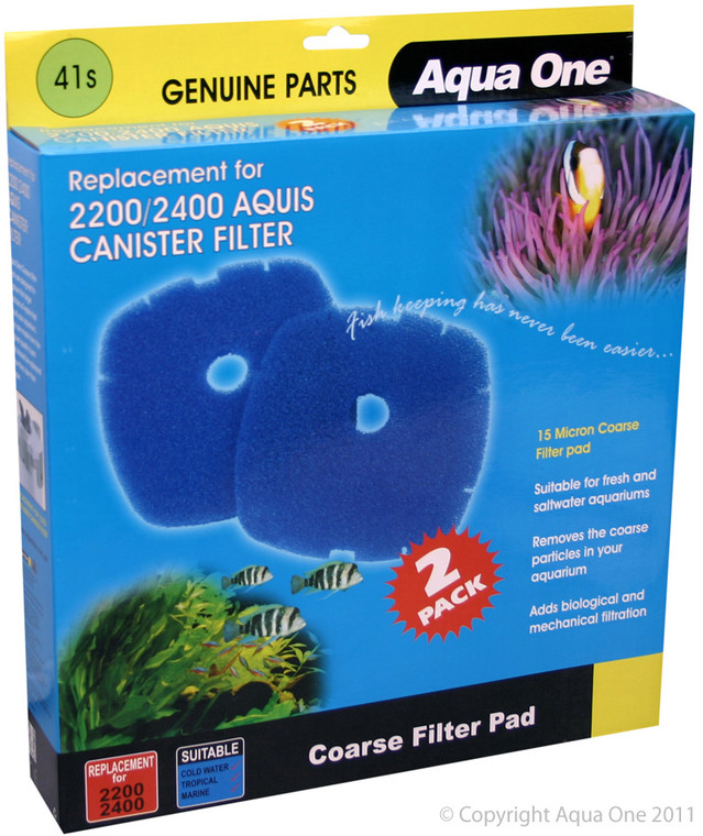 Aqua One Sponge Pad - Blue (15ppi) - 220/2400 Aquis (2pk)