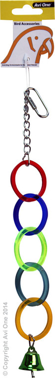 Avi One Bird Toy - Acrylic 5 Rings W/Bell