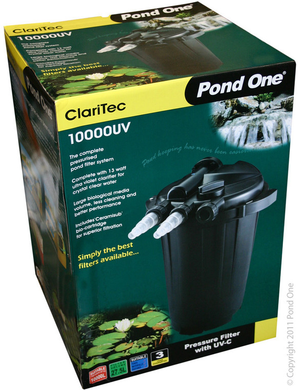 Front of Pond one claritec 10000 pressurised filter with 13w uv Box