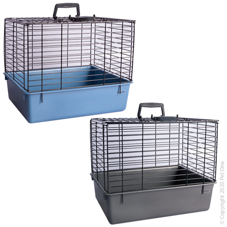 Pet One Vet Cat Carry Cage 42x35x30cm Wire Top Single