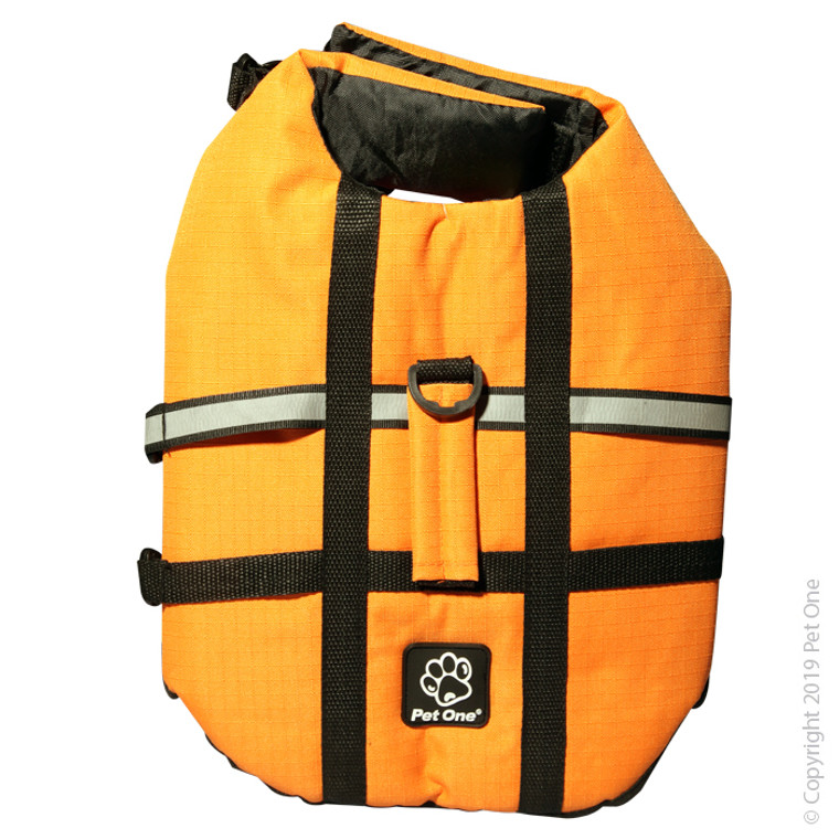 Pet One Dog Splash Swim Buoyancy Vest 40l X 70-80cm 20-25kg Orange