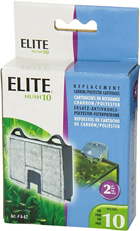 Elite Hush 10 Replacement Carbon/Polyester Cartridge 2pk