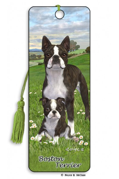 Front of Artgame 3D Bookmark - Boston Terrier