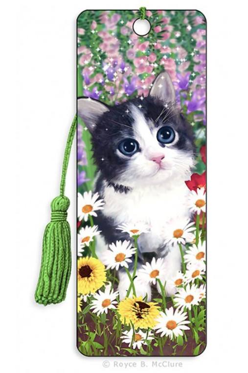 Kitten Flowerbed Book Mark