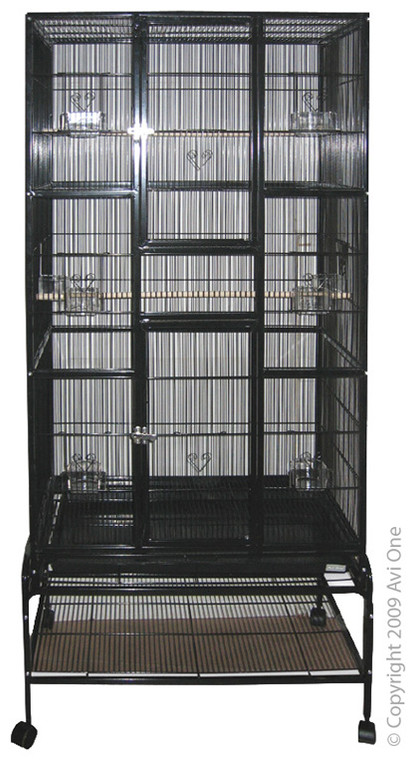 Avi One Bird Cage - 604t Square Tall Black 83.5x53.5x180.5cm