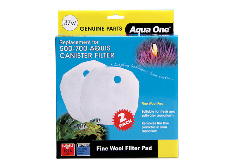 Aqua One Wool Pad - White 500/700 Aquis (2pk)