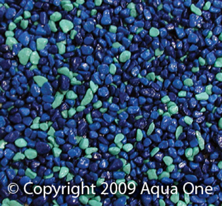 Aqua One Gravel - Mixed Aqua + Blue 1kg (2mm)