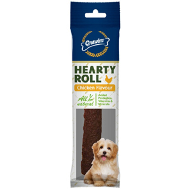 Gnawlers Hearty Roll Chicken Flavour 1 Pc 40g 12.5cm