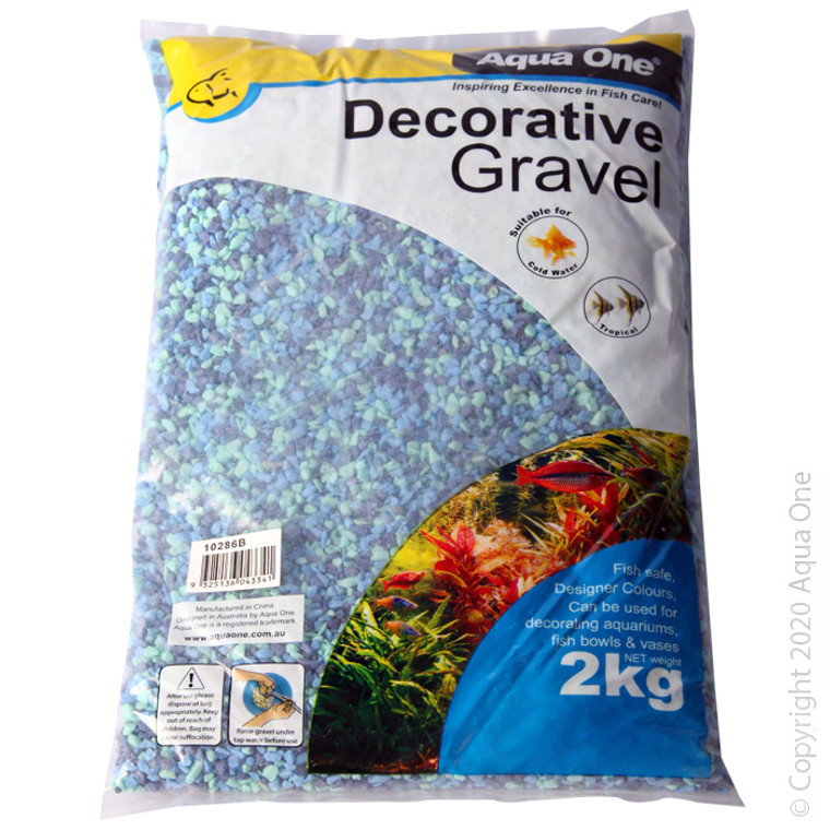 Aqua One Gravel - Mixed Aqua + Blue 2kg (2mm)