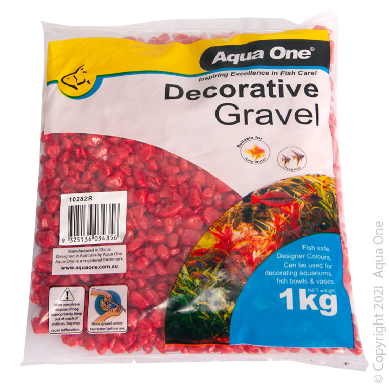 Aqua One Gravel - Scarlet Red 1kg (7mm)