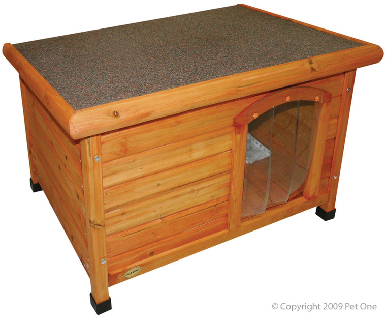 Pet One Bavarian Flat Roof Timber Kennel - Small