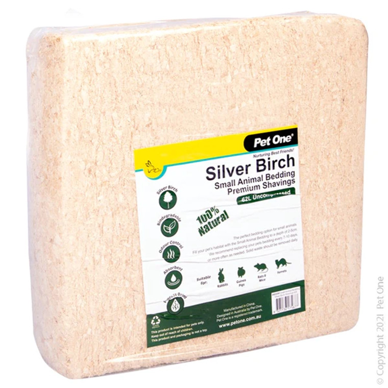 Pet One Silver Birch Shavings 62L