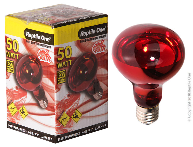 Reptile One Heat Lamp Infrared Medi Lamp 50w E27 Screw Fitting