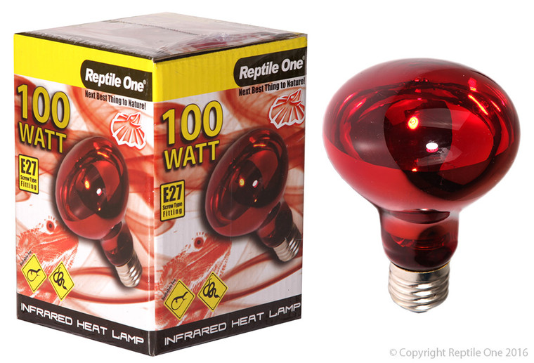 Reptile One Heat Lamp Infrared Medi Lamp 100w E27 Screw Fitting