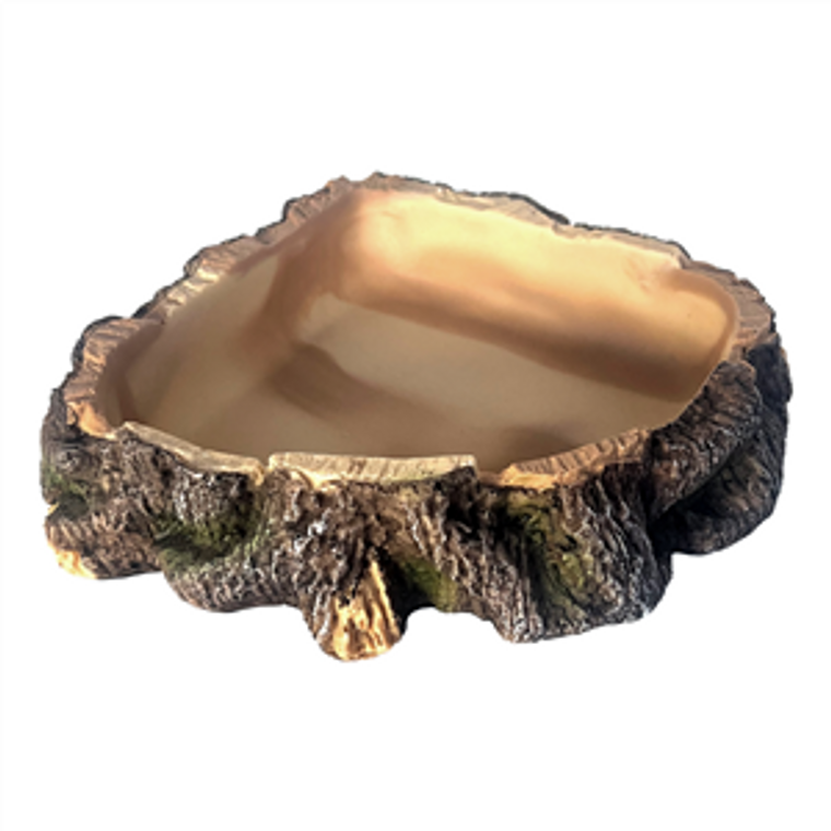 Aquaworld Resin Wood Reptile Bowl Style 2 Small 15.3x15.3x4cm